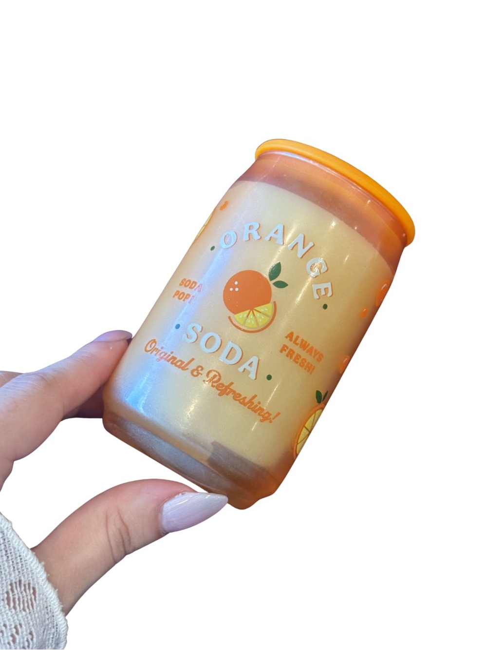 Orange Soda Decorative Candle Jar - Peach-Orange